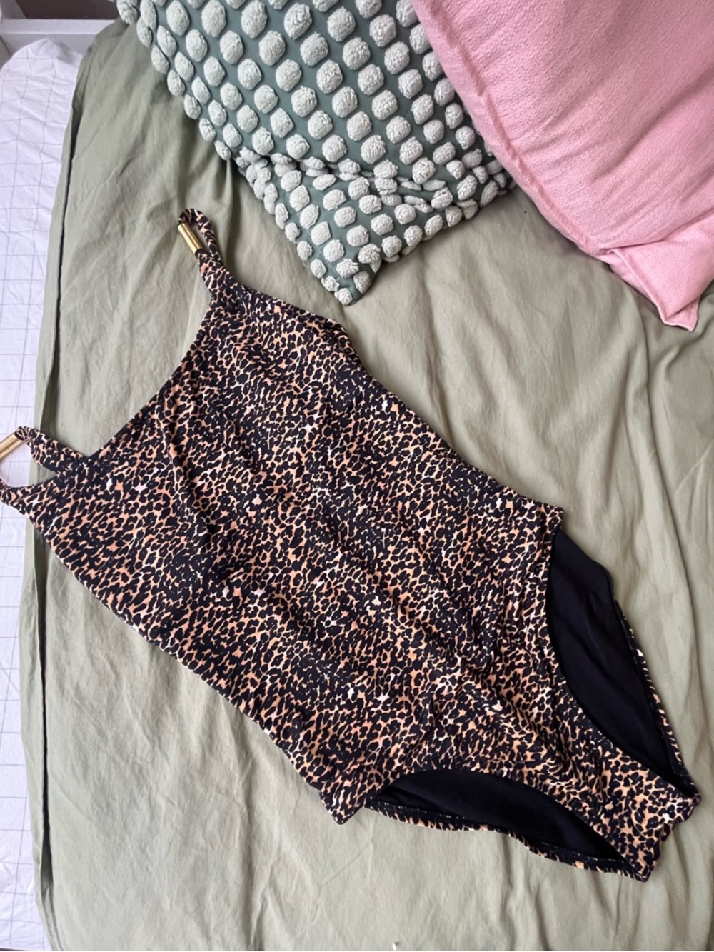 90s Leopard Print One-Piece Swimsuit.